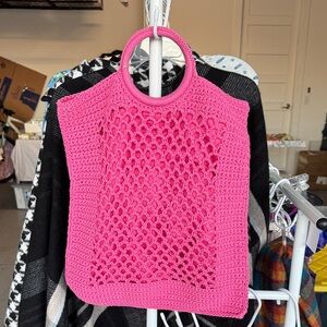 Shiraleah Pink Crochet Women's Bag